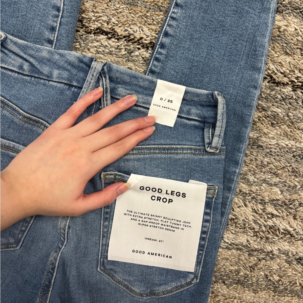 Good American Good Legs Crop Skinny Jeans Sz 0/25 NWT | Good American Skinny - - Picture 10 of 13